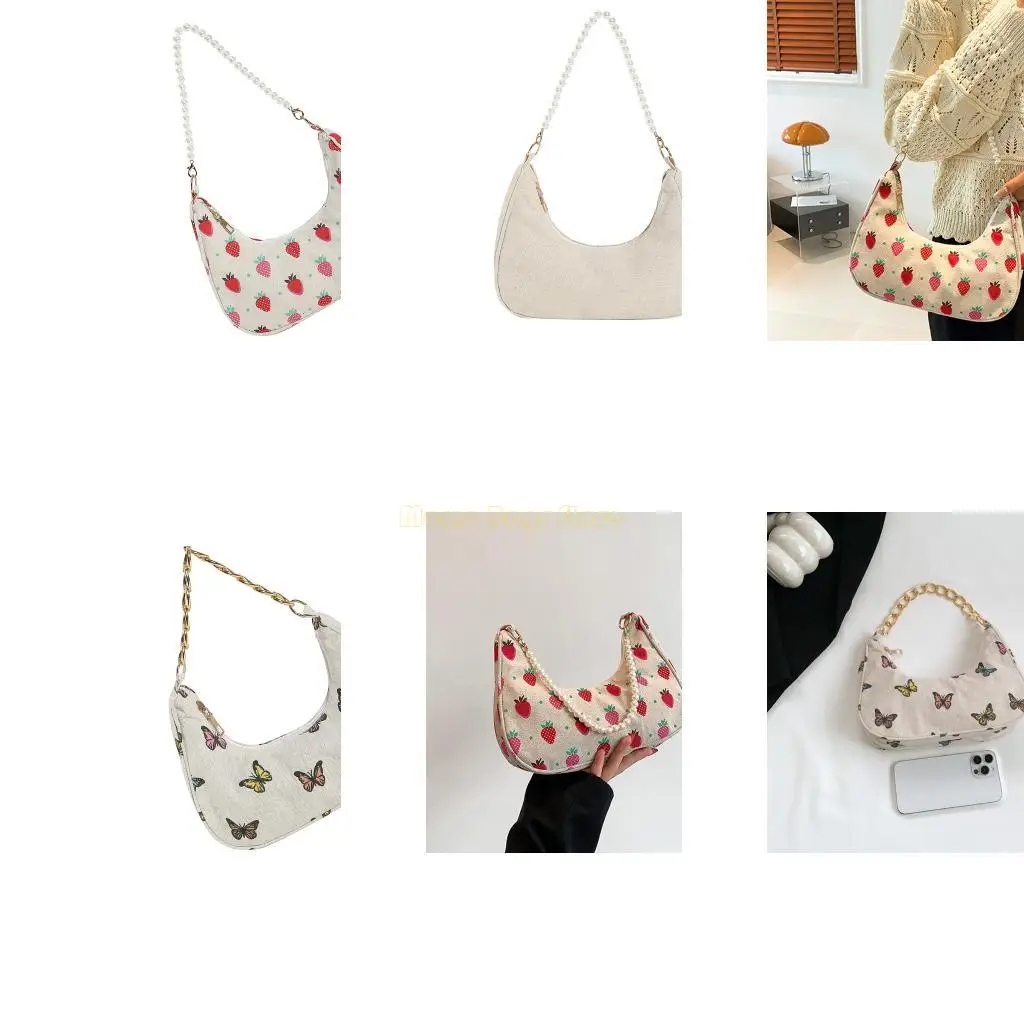 

X90D дружелюбный кошелек для подмышки моды хлопковой льняной сумочки цветочный дизайн ежедневный дизайн