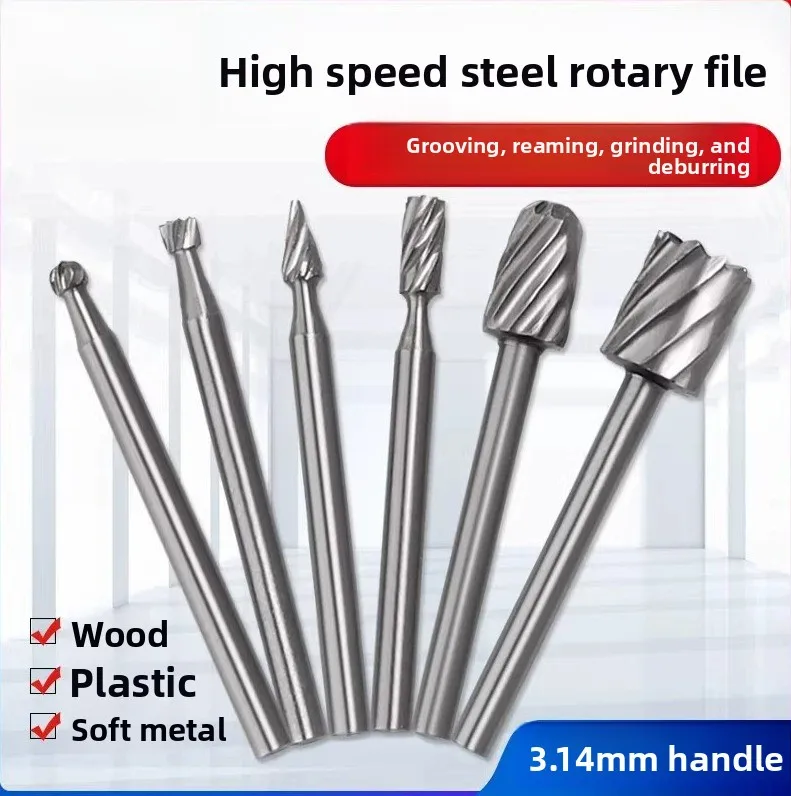 Woodworking Grinding Head/ Rotary File Drill 3mm Wood Peeling Plastic Polishing Grinding Tool / Artifact Engraving Grinding Head