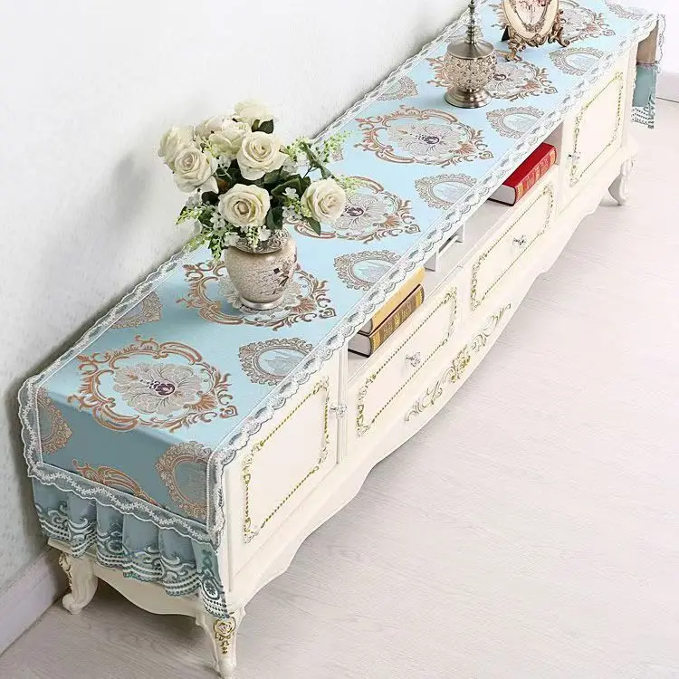 European TV Cabinet Cover Cloth Table Flag Tassel Tablecloth Table Runner Household TV Ark Dustproof Cover Dresser Cloth