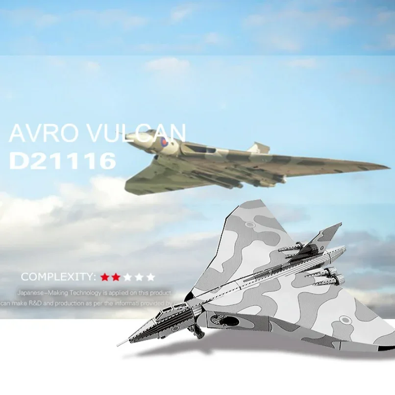 Vulcan bomber 3D Puzzle metalowe zestawy modeli DIY wycinane laserowo Puzzle wyrzynarka zabawkowa dla dzieci