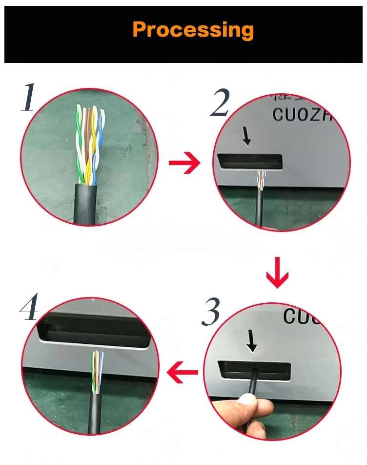 آلة تصنيع كابل الشبكة RJ45 RJ12 آلة تسطيح الأسلاك Cat6 آلة استقامة أسلاك الكابلات الشبكية Cat56