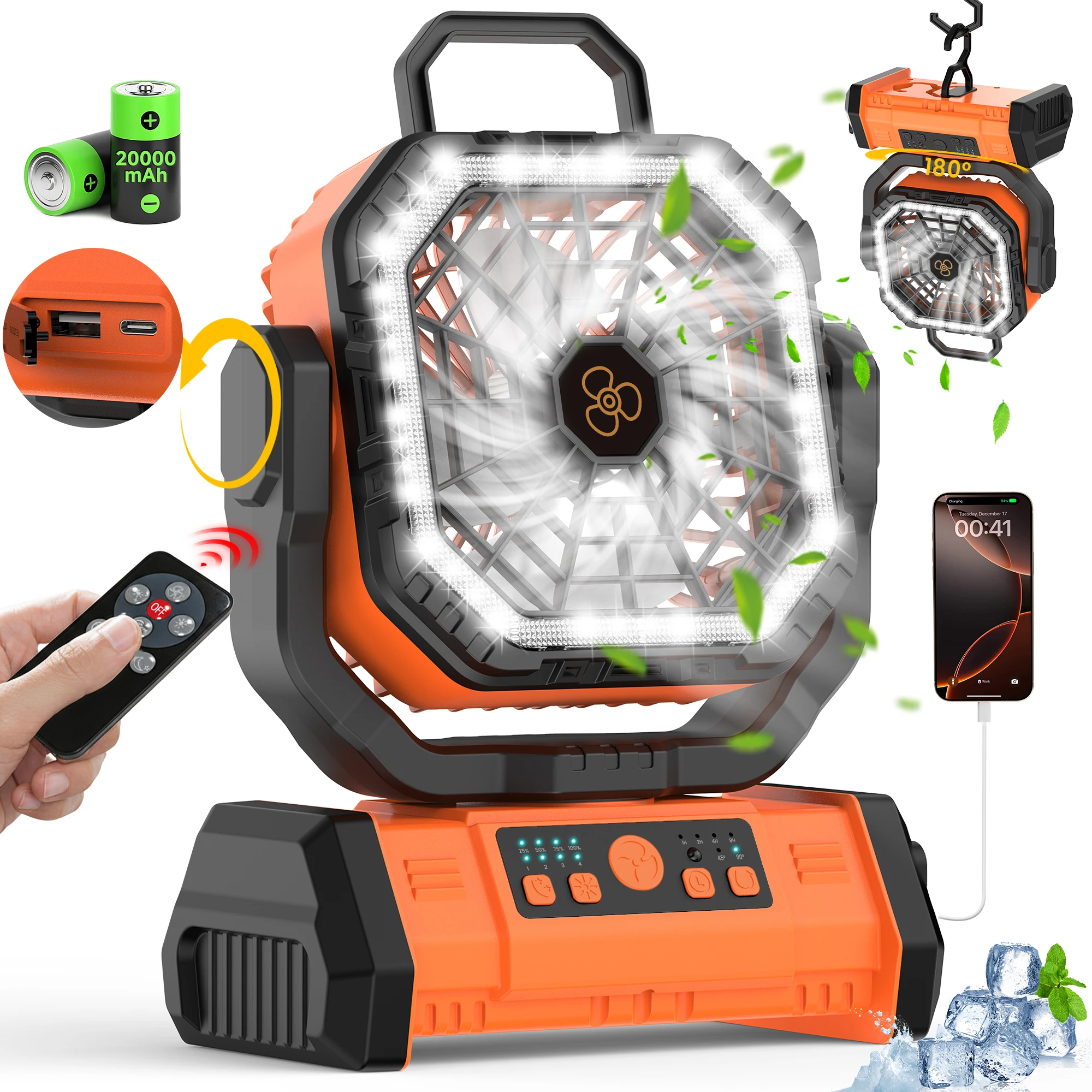20000mah-camping-fan-with-led-light-timer-remote-control-long-lasting-battery-life-maximum-wind-power-for-12-hours-hookable-and-oscillating-model