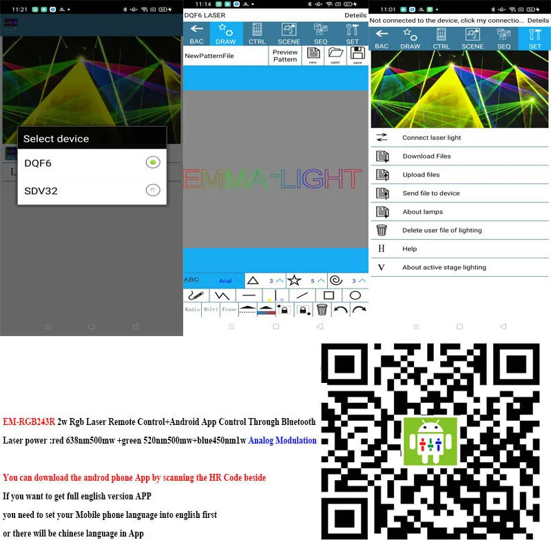 Android App 3W 5W 8W 10W Palco Discoteca Remoto Rgb Laser Show Projetor Luz Equipamento Ilda Dmx