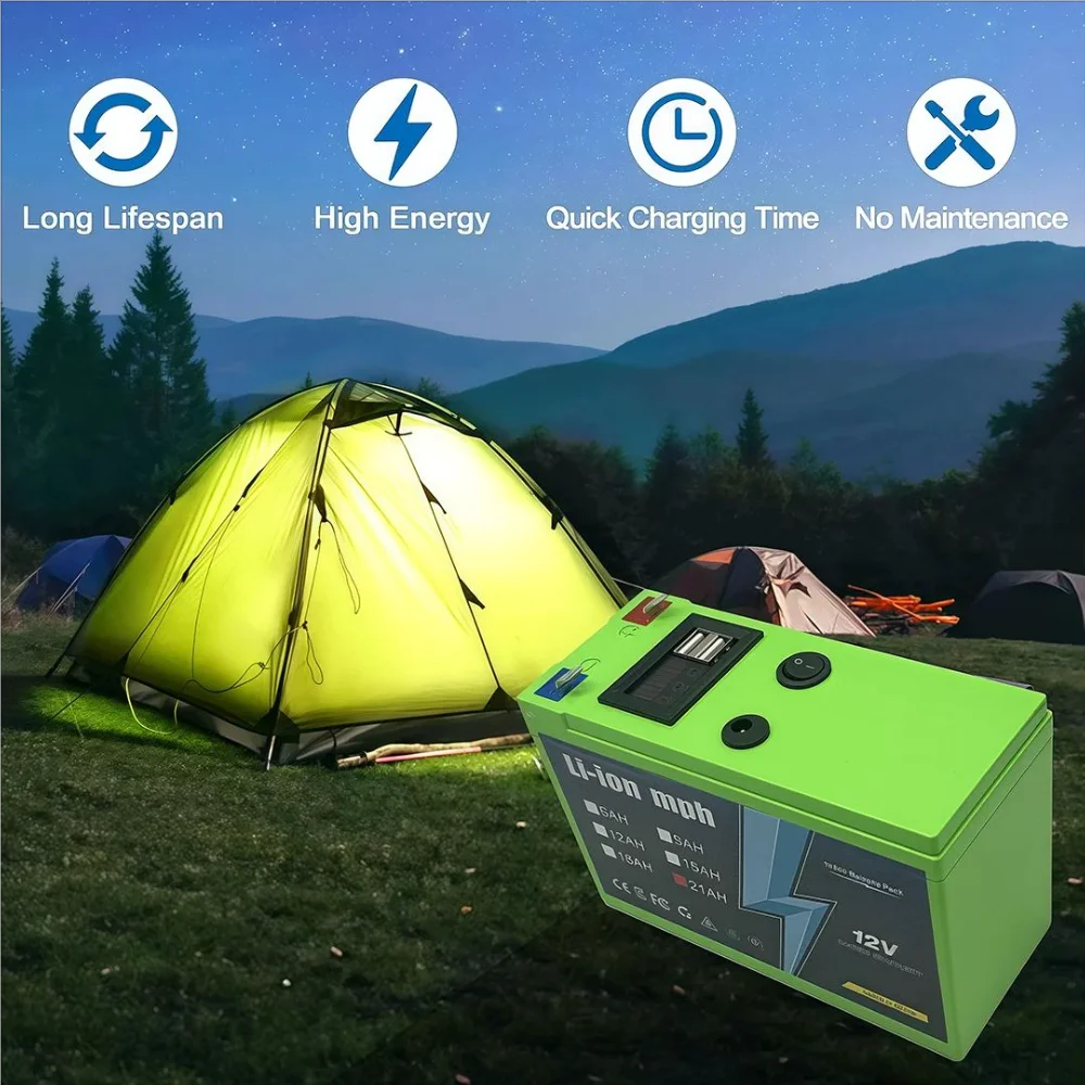 BatterieauLithium21AH12Vplusde6000CyclesprofondspourUPSdétecteurdepoissonsdeKayakpanneausolairerouesélectriquesgioetsScooterRadi