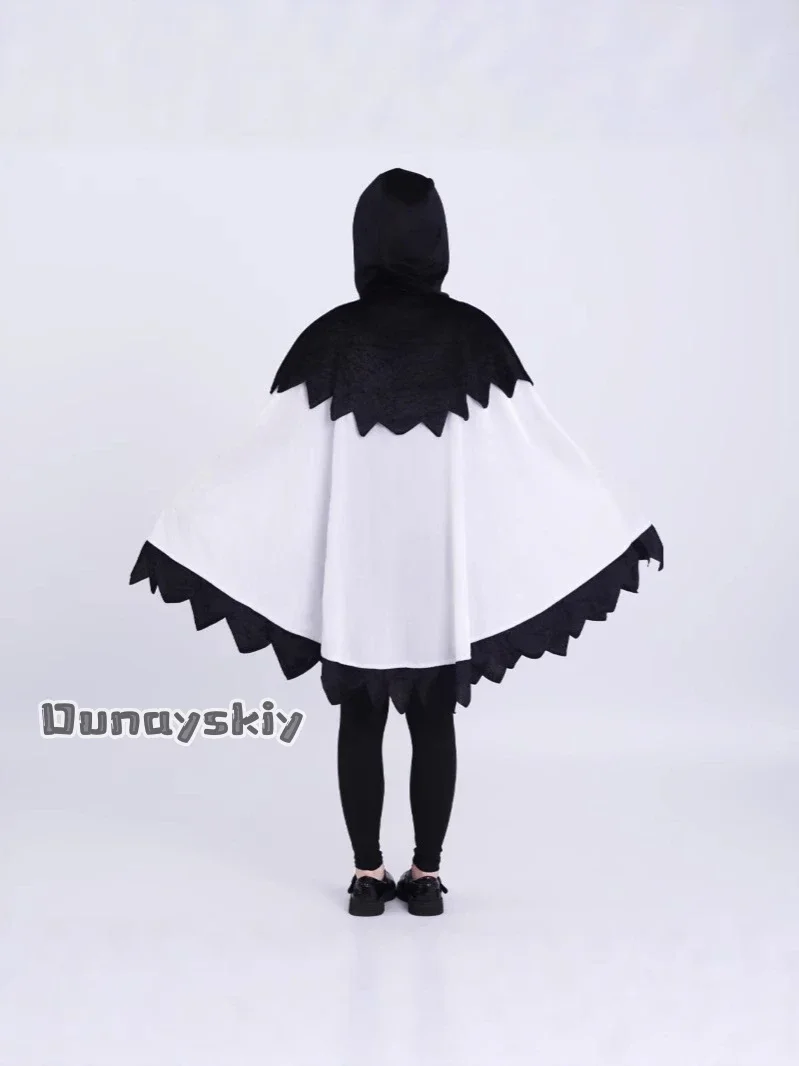 أزياء الهالوين التأثيرية للهالوين الغراب الداكن أزياء تنكرية للأطفال الأولاد والبنات أنيمي بقلنسوة كيب الهالوين لعب الأدوار عباءة الحيوانات تمويه كوسبف