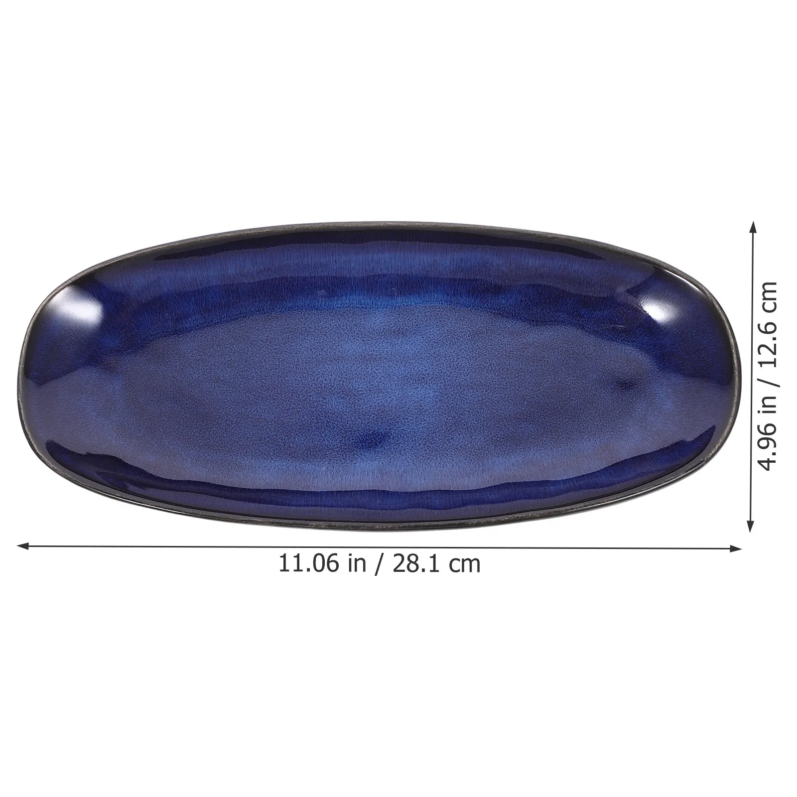 Ceramic Sushi Plate Fish Food Tray Small Blue Decorative Serving Snack Plate for Party Restaurant Hotel Fish Tray