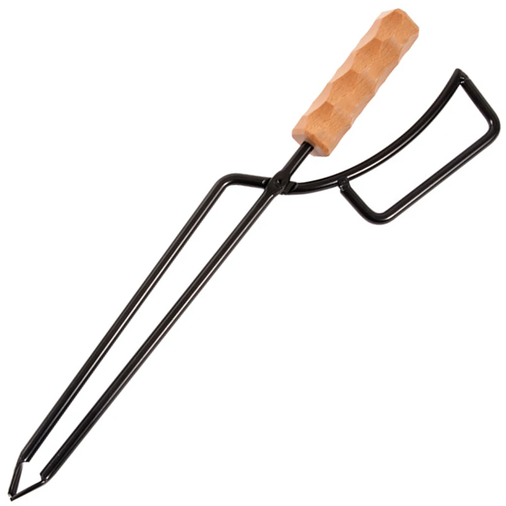 

Outdoor Camping BBQ Fireplace Tools Black Charcoal Tongs Wood H Heat Resistant Clamps For Barbecue Picnic Party