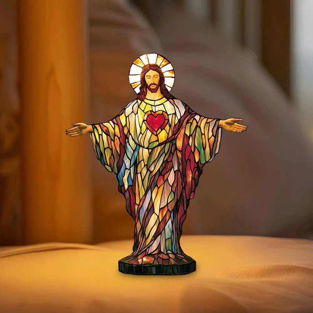

Jesus Led Night Light Usb Powered Desk Decoration Soft Warm Glow Jesus Lamp for Bedside Flicker Free Home Decor Jesus Night