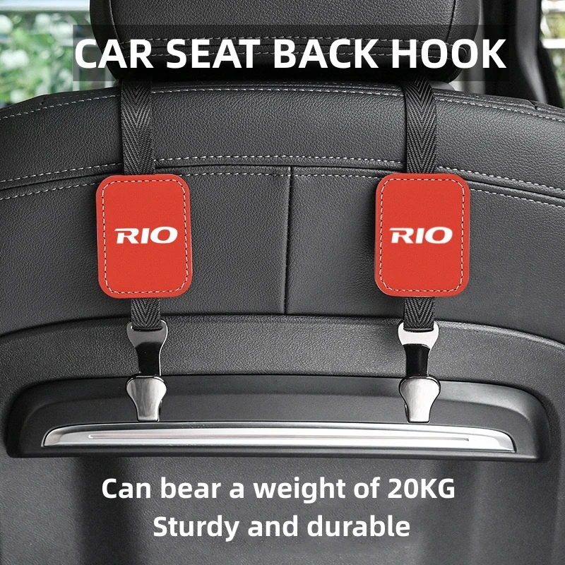 Quality Car Headrest Hook Premium Suede Rear Seat Hook 20KG Large Load-Bearing Alloy Hook Hanger For KIA RIO 2 3 4 5 x line