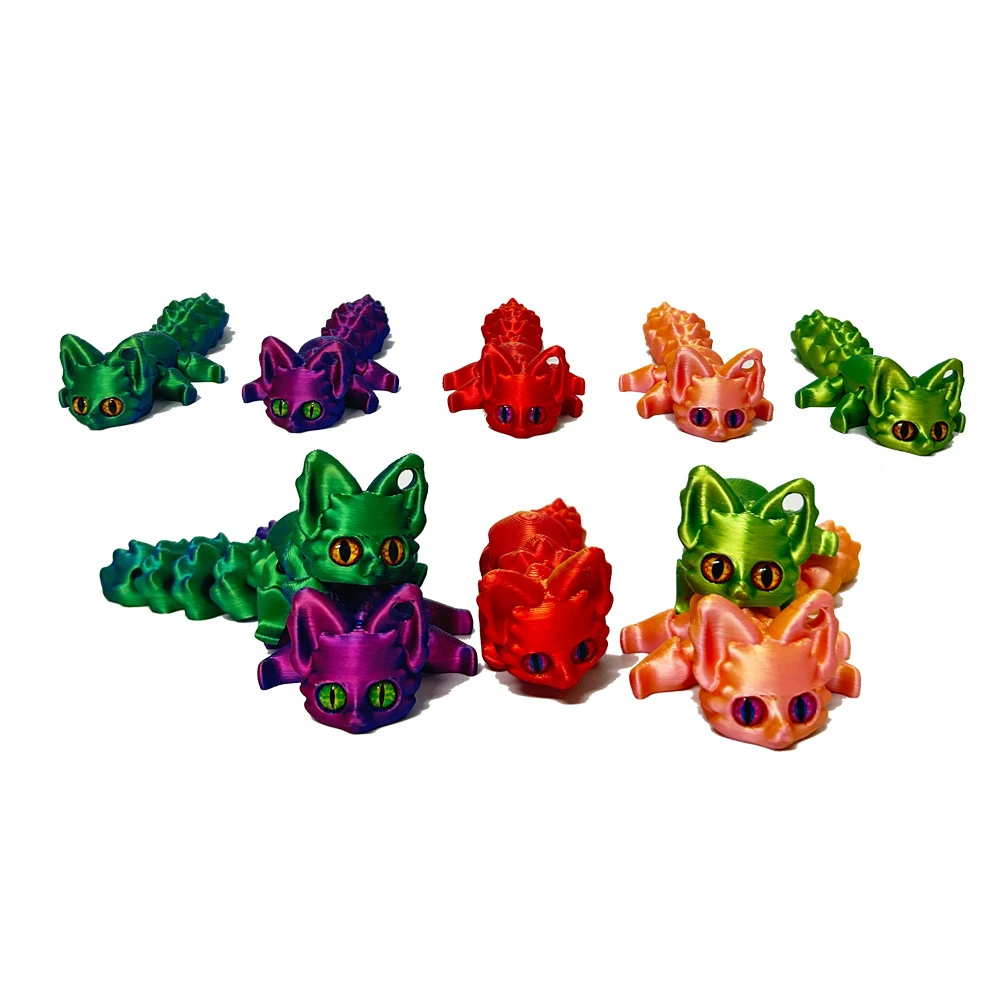 3D Printed Foxes Keychain Pendant With Movable Tail Creative Designing Decorative Bag Charm Fashion Accessory Ornaments Gifts