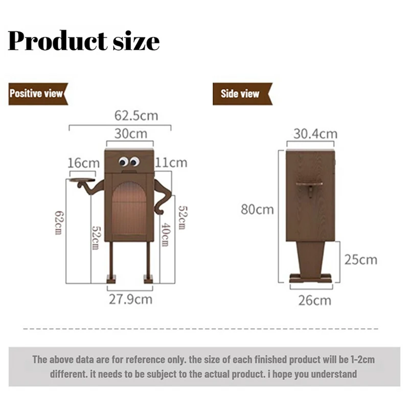 Solid Wood Robot Nightstands Creative Cabinet Living Room Sofa Modern Coffee Table Design Side Table Storage Home Furniture