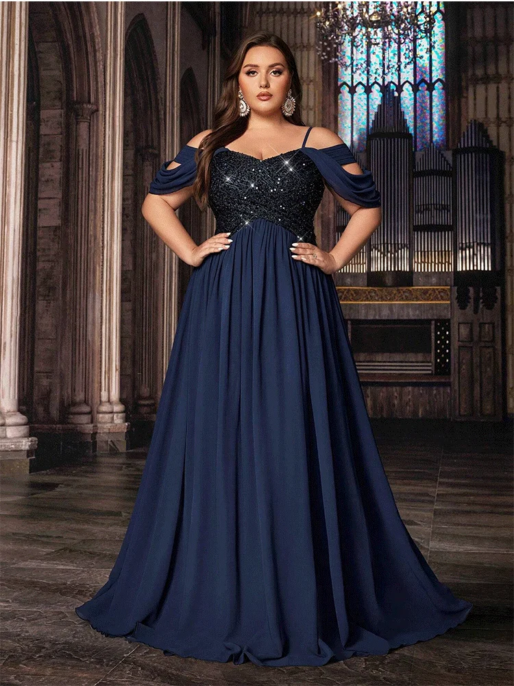 プラスサイズ-オフショルダー-シフォン-ウェディングパーティー-ラグジュアリー-ロング-マキシ-イブニングドレス-大きいサイズ-4xl-5xl-オフショルダー-シャイニング-イブニングドレス