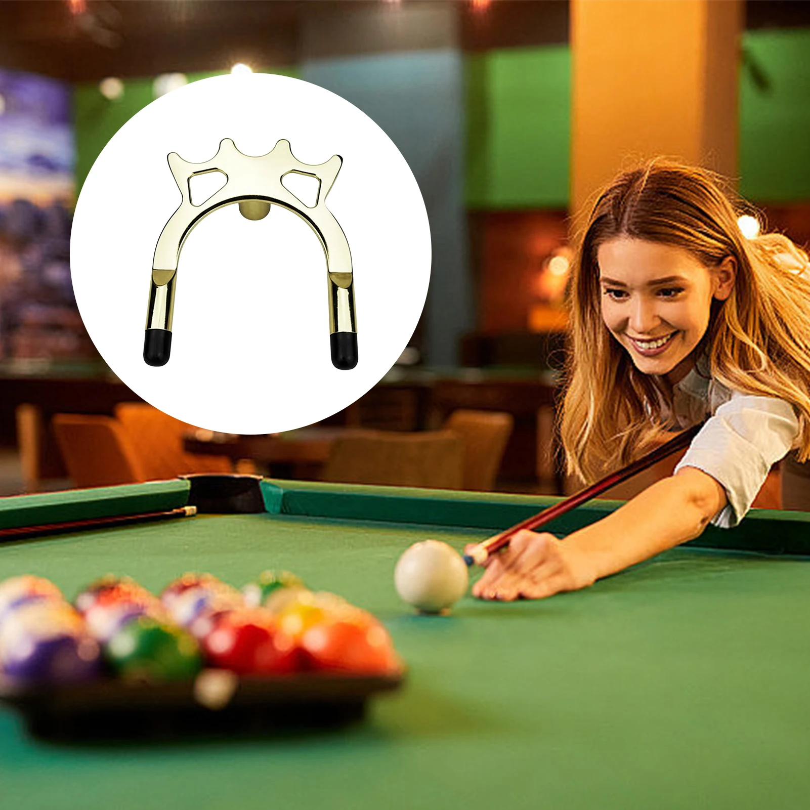 Billiard Training Aid Rack with Fork Design Standard Size Multiple Cue Tip Adapter