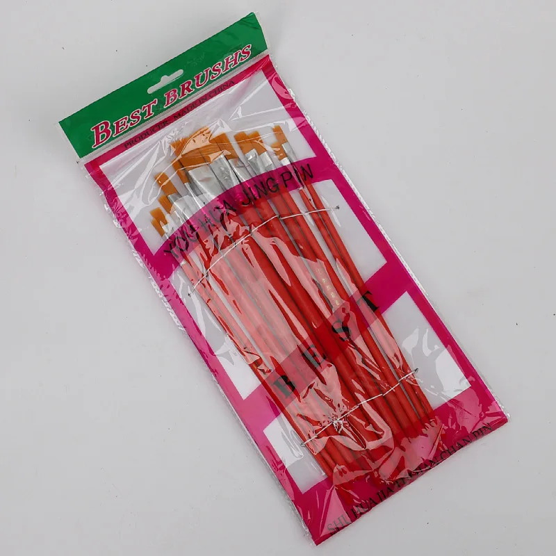 12 Cái/Bộ Red Dầu Cọ Sơn Nylon 1-12 Số Bàn Chải Tranh Màu Nước Bàn Chải Nghệ Sĩ Nghệ Thuật Tiếp Liệu