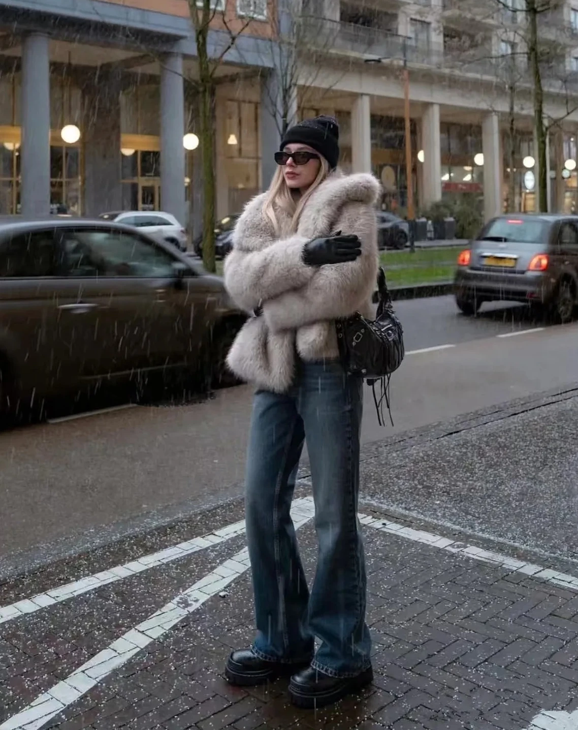 Herfst Winter Ins Street Style Mode Nepbontjas Grote Kraag Vossenbont Overjas Warme Dikke Luxe Merk Pluche Jas