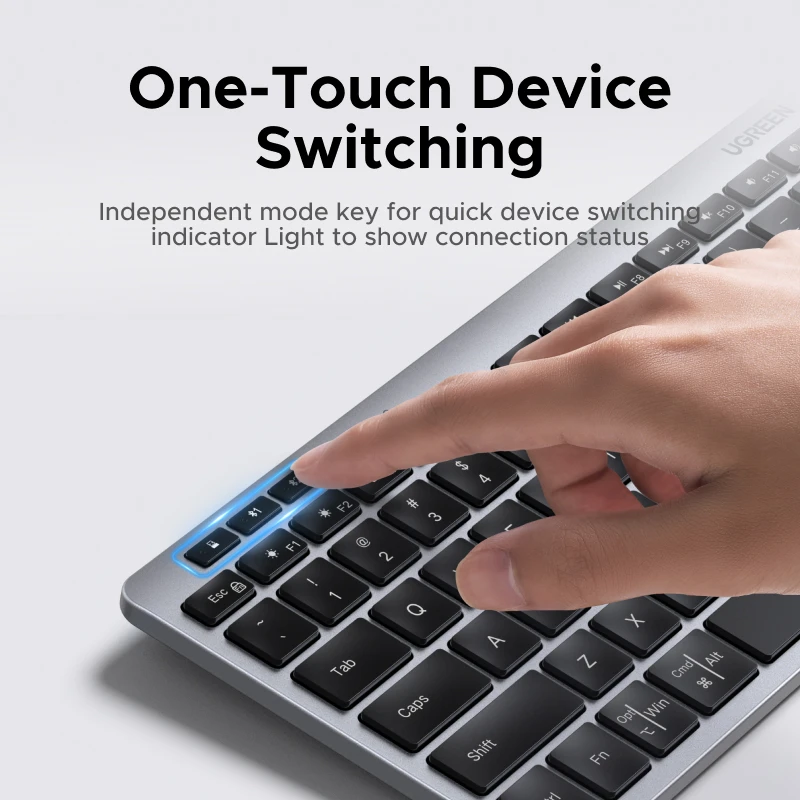 UGREEN Keyboard Wireless Bluetooth 5.3 2.4G EN/Russian 78 Keycaps For MacBook iPad PC Tablet  Scissor Foot Structure