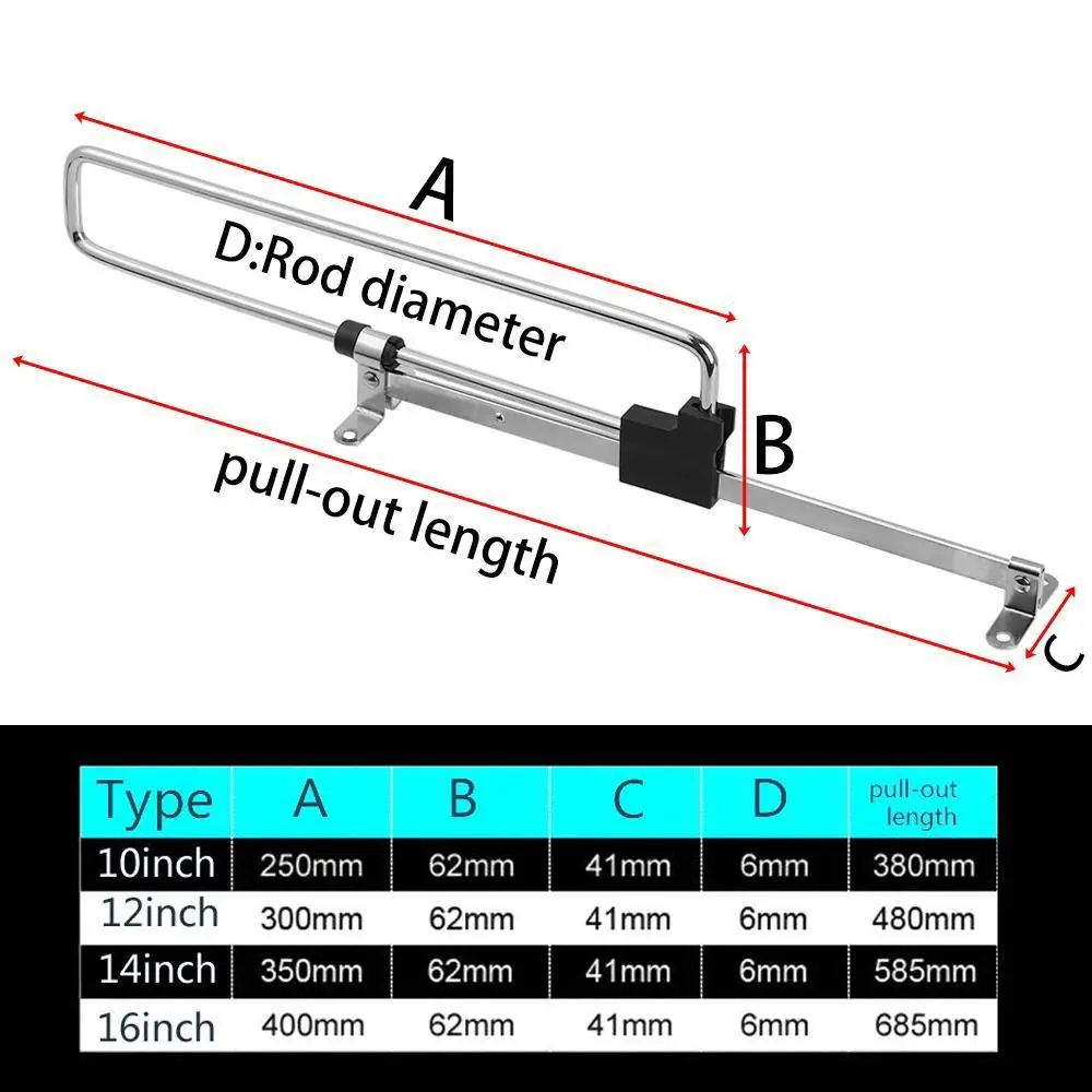 Pull Out Rail Extending Rack Iron Telescopic Clothes Rod Heavy Duty Retractable Cabinet Hanger Space Saving Sliding Bar Holder