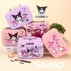 Kuromi Sanrio borsa cosmetica in pelle PU impermeabile per Kawaii Hello Kitty My Melody articoli da toeletta da viaggio Organizer Storage Makeup