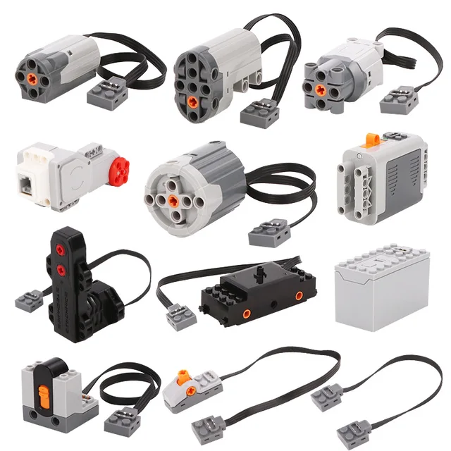 Elektroniczny model klocki MOC funkcje zasilania silnik części techniczne prędkość podczerwieni odbiornik pilota zdalnego sterowania opakowanie na baterie DIY zabawki