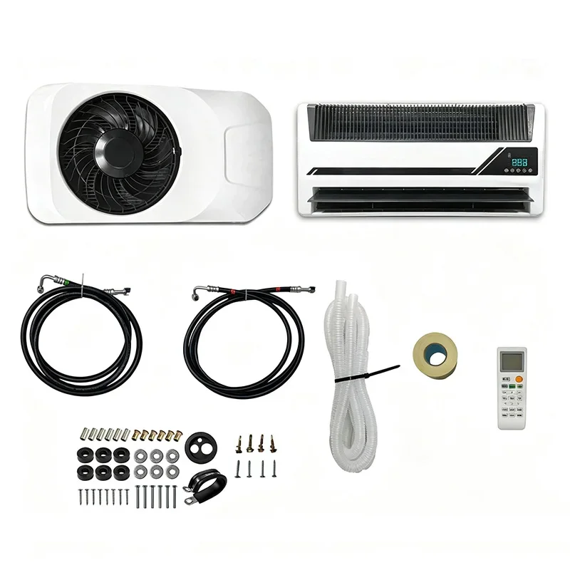 New 24V Split-Type Air Conditioner; 12V 7,200–9,800 BTU Truck Air Conditioning Unit; Electric, Low-Noise Cooling; Suitable
