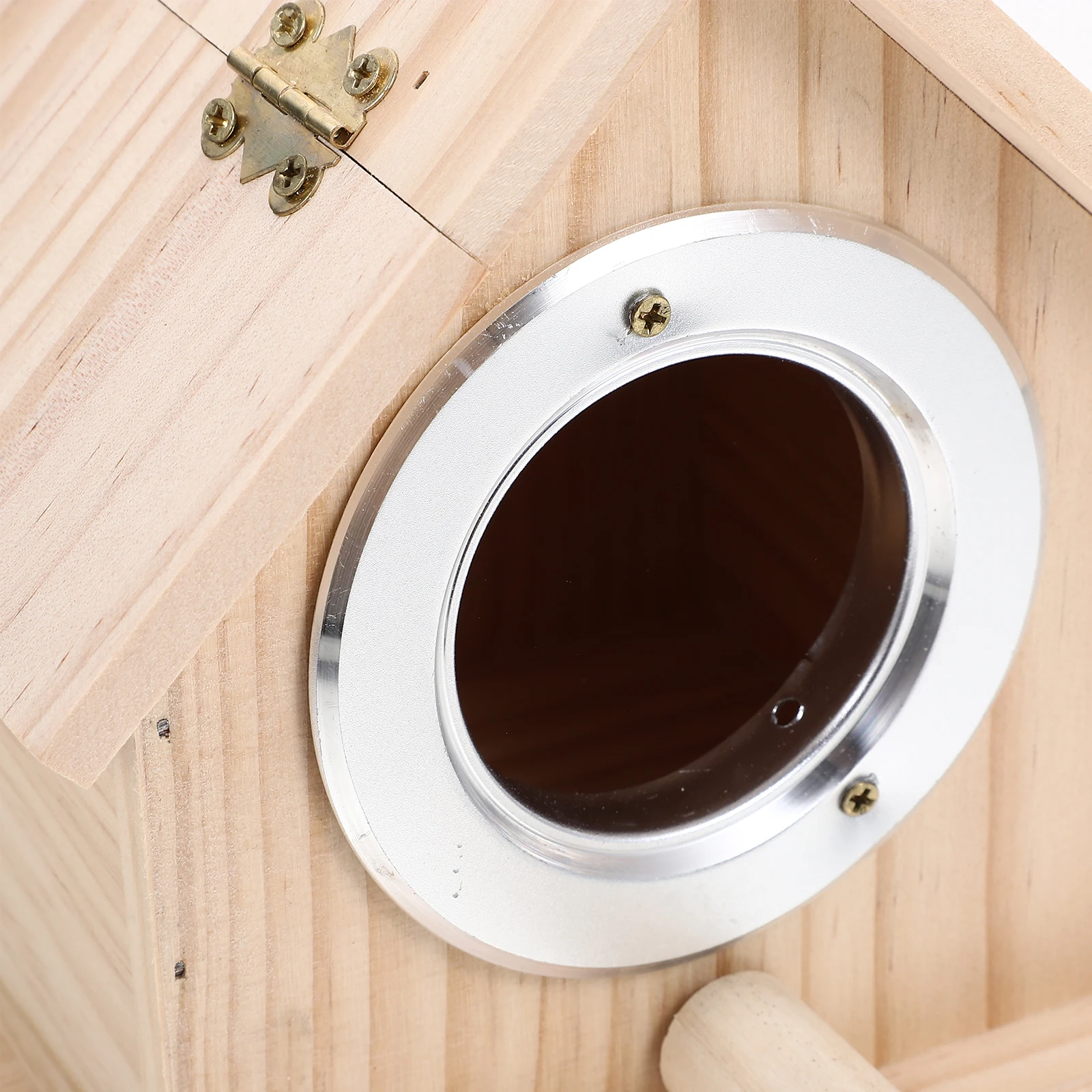 

1pc Creative Pet Nest Wooden Breeding Box Practical Small Birds Nest Cage for Home Outdoor Decoration- Size (Beige)