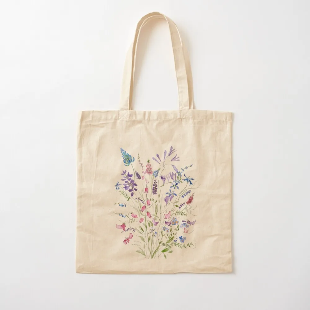 hand painted vintage wild flowers arrangement watercolor 2020 Tote Bag canvas tote bag reusable grocery bags