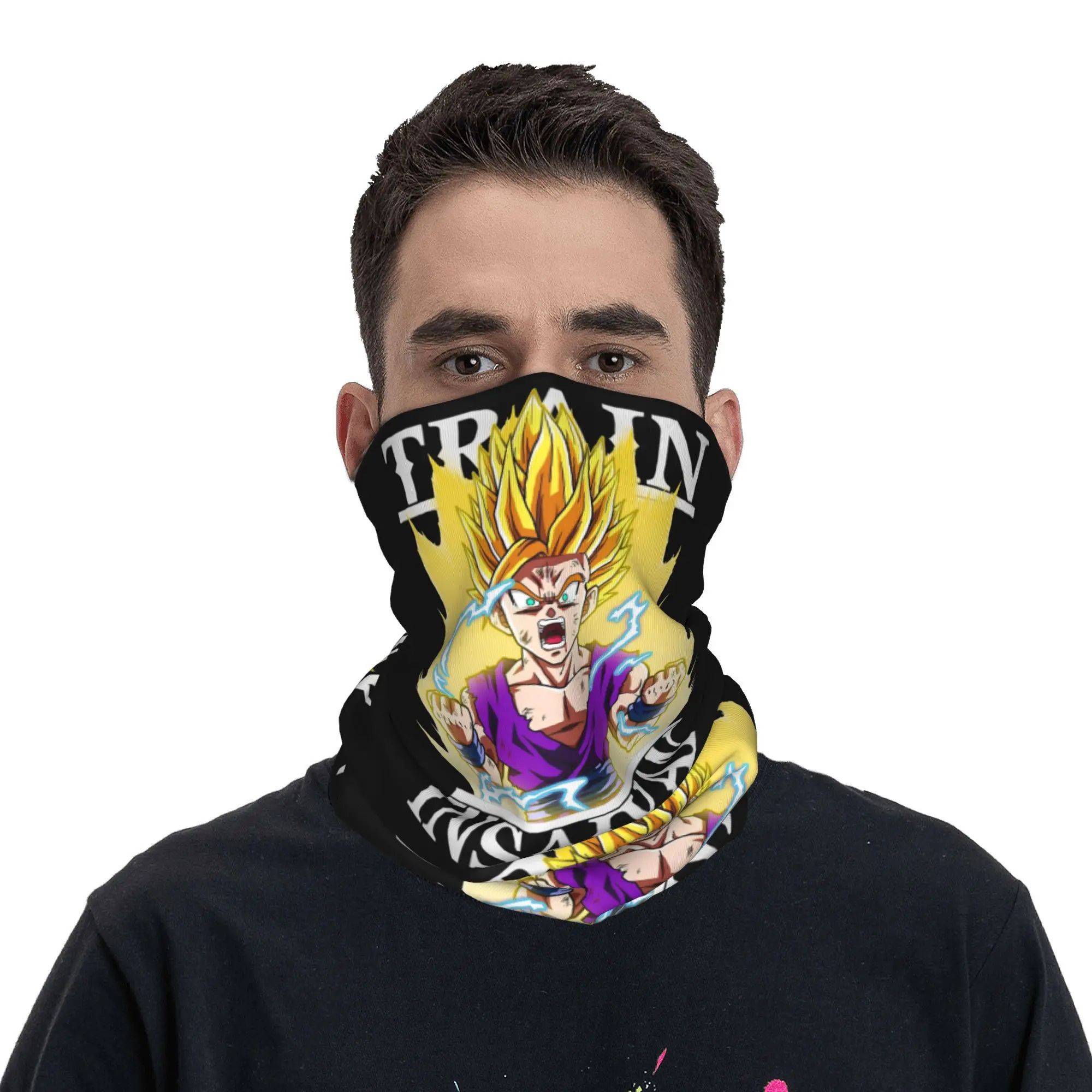 Tren Insaiyan Teen Gohan Bandana cubierta de cuello DBZ Dragon Ball bufanda envolvente diadema multifuncional deportes al aire libre adulto a prueba de viento