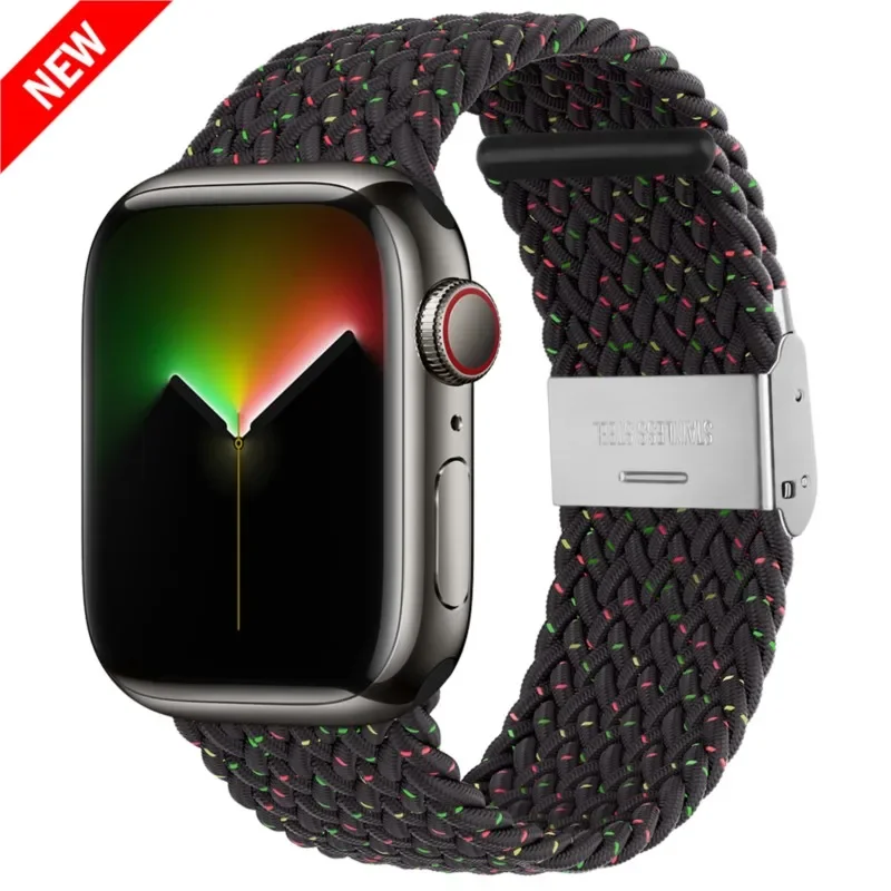 Nylon Strap for Apple Watch Ultra 2 Band 49mm 40mm 44mm 41mm 38 45mm Elastic Braided Loop Bracelet IWatch Series 9 8 7 6 SE 5 4 image 2