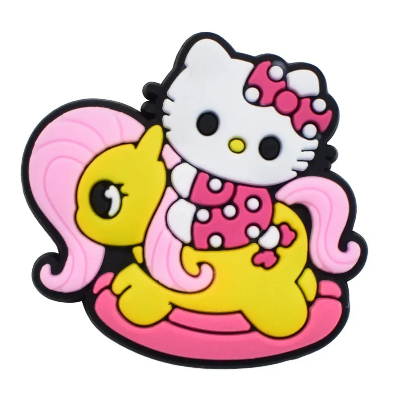 Mesuca New Design Cartoon Kitty DIY accessories PVC Praise Shoe charmas clow for clogs Slides Gift Idea Easy to install