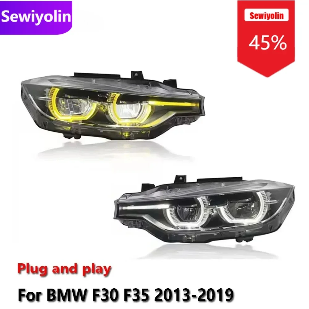 

Car DRL LED Headlight Light Assemblies For BMW 3 Series F30 F35 2013-2019 Yellow White LED DRL Turn Signal Lamp Plug and P