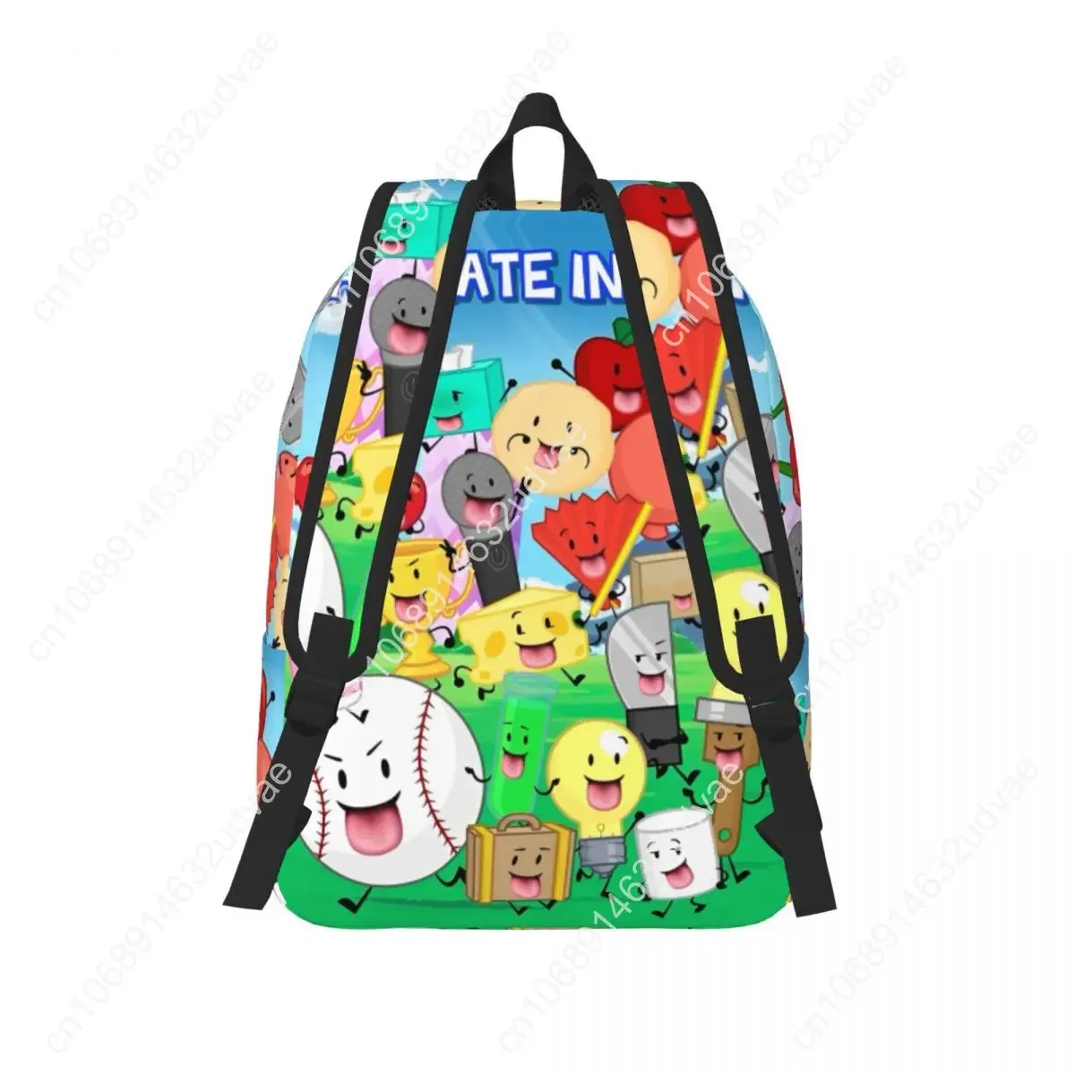 Bfdi Inanimate Insanity Cartoon Backpack untuk Pria Wanita Tas Kerja Kasual Pelajar Semua Karakter Tas Bahu Perguruan Tinggi Luar Ruangan