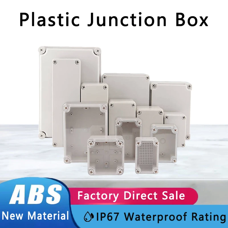 

Plastic Junction Box IP67 Transparent Cover Waterproof Enclosure Outdoor Instrument Electrical Project Box ABS Housing