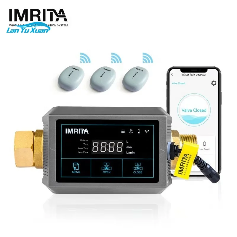 

IMRITA Smart Auto Shut Off Home Use WIFI APP Control Water Leak Detection Sensor For Leakproof