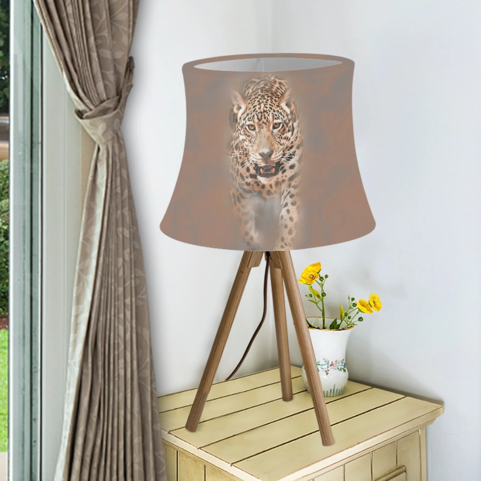 

Lampshades For Living Room Bedroom Cute Leopard 3D Print Drum Lamp Shade For Table Lamp Cover Lampshade Covers Stretch Cloth