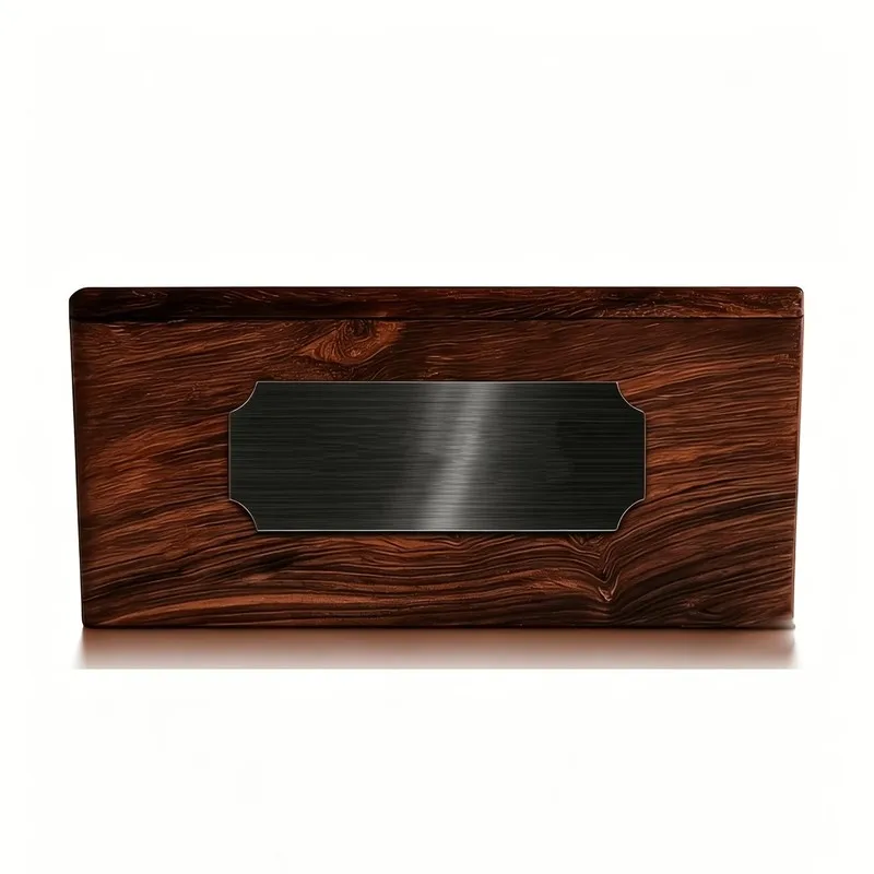 Black Finish Surface Blank Name Badges, 9 pcs, Office Desk Labeling, Durable Scratch Resistant for Meeting Table Signs