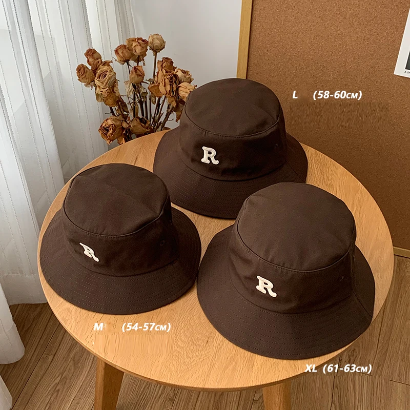63cm Big Head Cotton Bucket Hats for Men Women large Bob Four Seasons Fisherman Hat Letter Outdoors Sun Hat XL XXL Wholesale