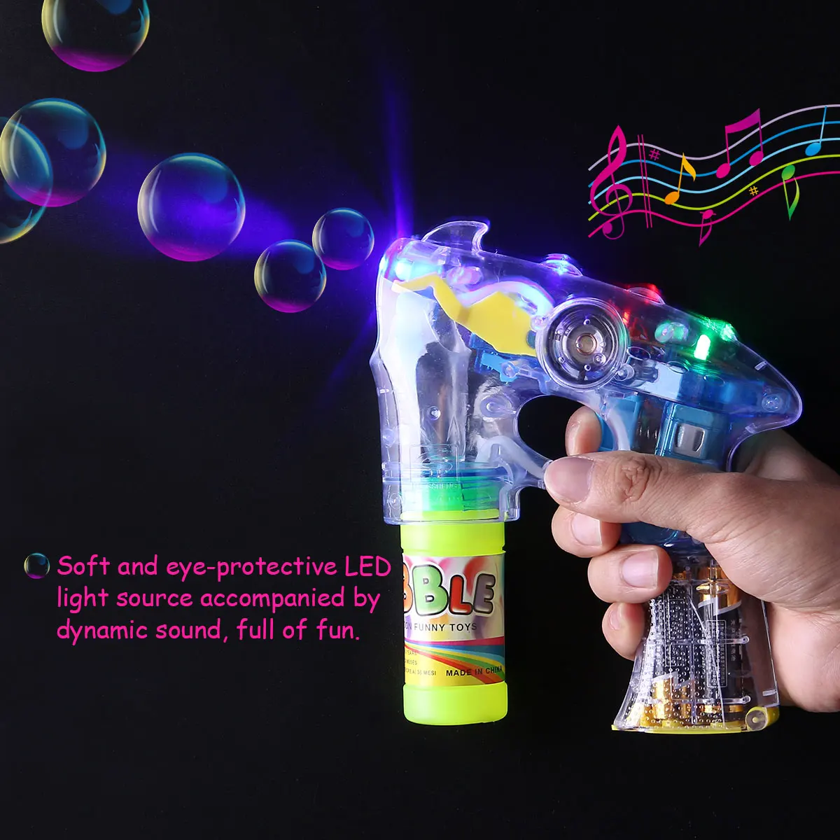 Electric Bubble Wand With LED Lights Sound Effects Automatic Blowing Stick Kids Toy For Indoor Party Wedding BBQ Picnic