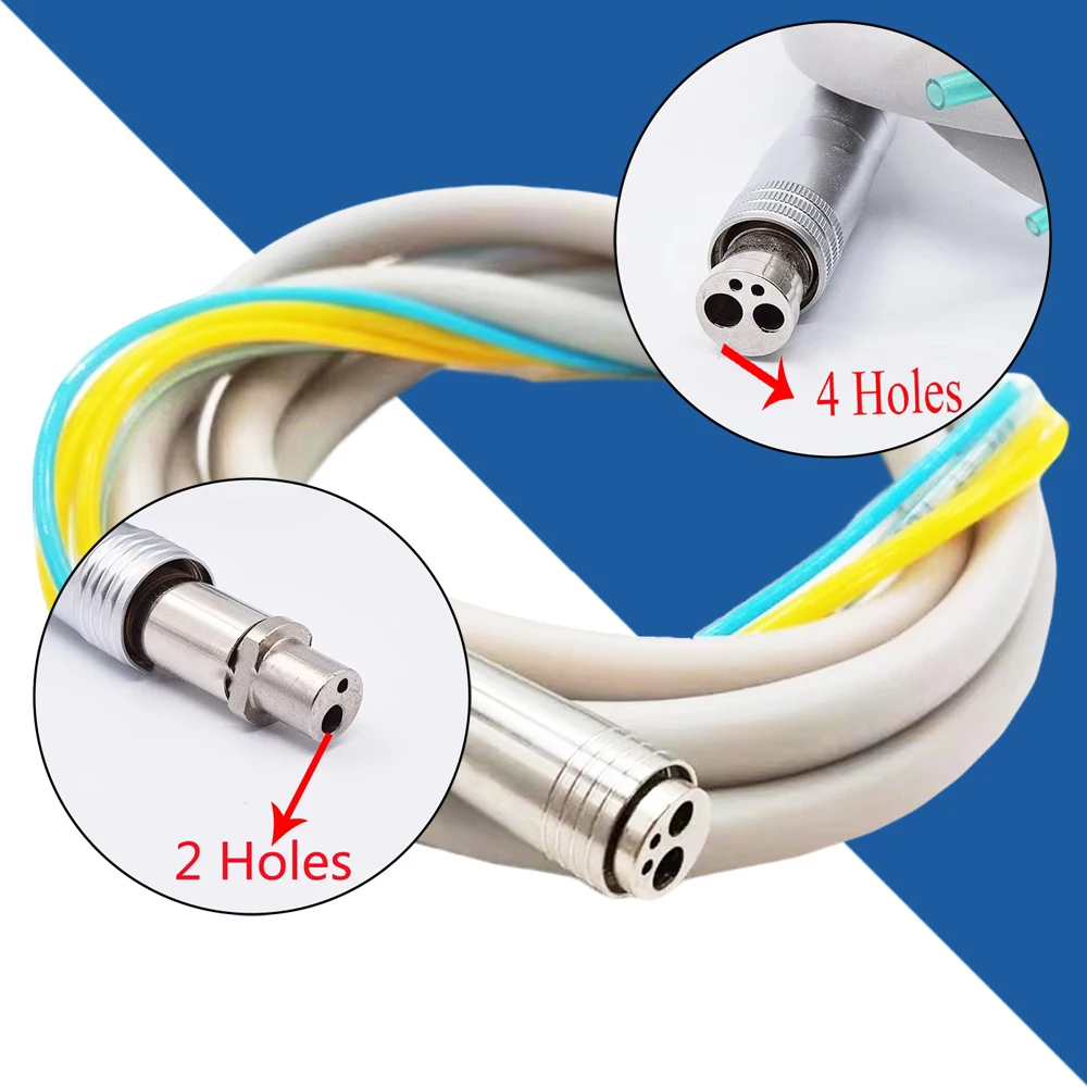 Dental Handpiece Hose Tube – 4-Hole & 2-Hole Options with Connector for High-Speed Handpieces, Dental Equipment Supplies