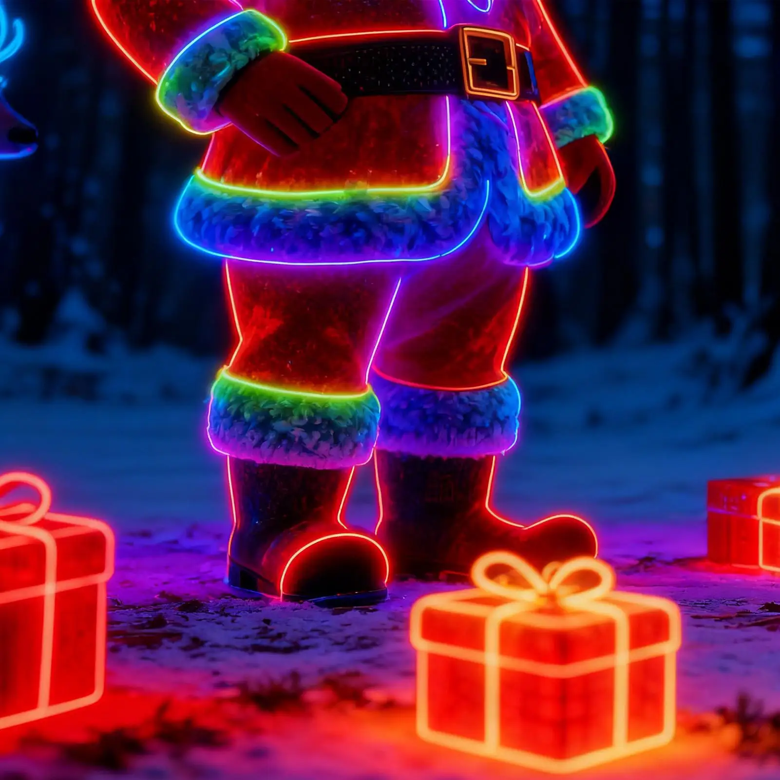 

Рождественское украшение для крышки гаражной двери, светящийся в темноте флуоресцентный фон Санта-Клауса, большой рождественский баннер для гаражных ворот, фон для