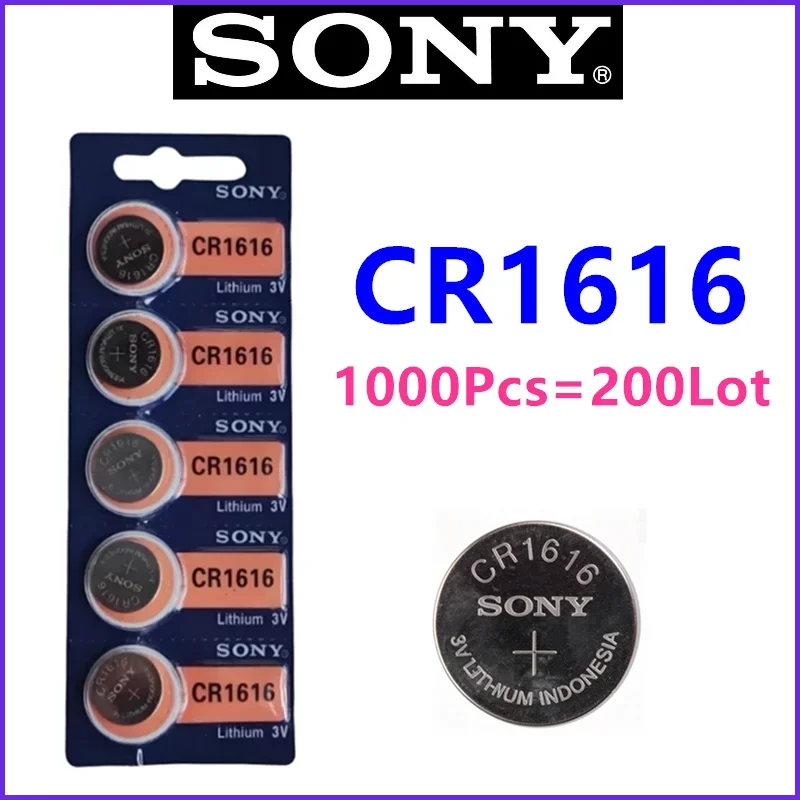 1000Pcs Original For Sony CR1616 3V Lithium Battery Watch Toy Calculator Car Key Remote Control Button Coin Cells