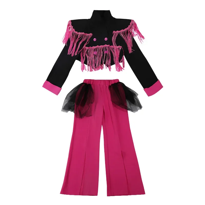 Kinder Jazz Dance Pailletten Kostüm Hipster Mädchen Mode Pailletten Street Dance Set Mädchen Runway Bühne Leistung Kleid