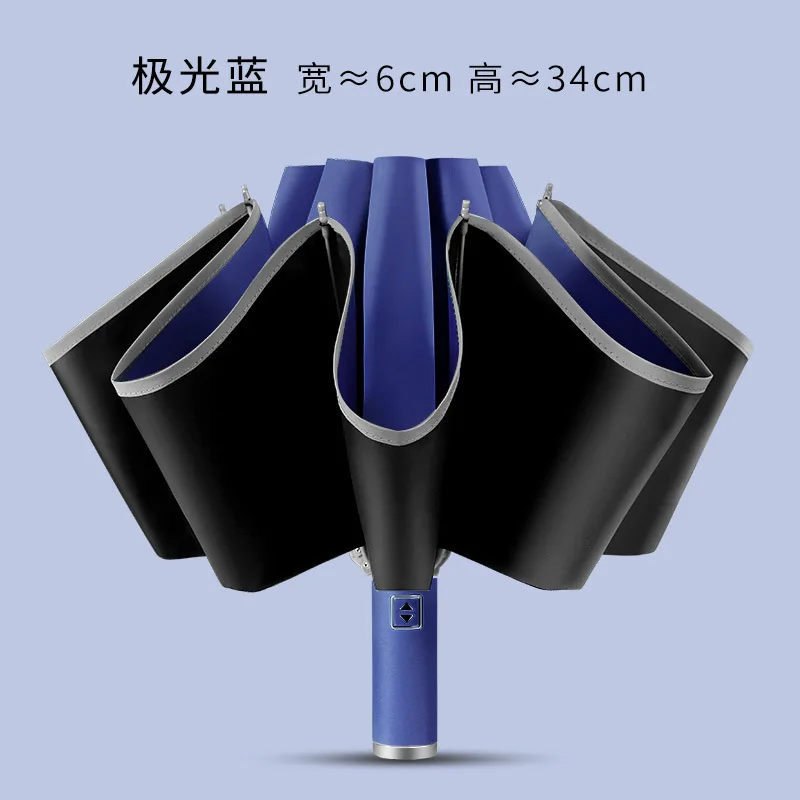 Xiaomi 10 Ribs Umbrella Fully Automatic Reflective Umbrella Reverse Folding Multifunctional Sunshade & Rain Umbrella Car Travel