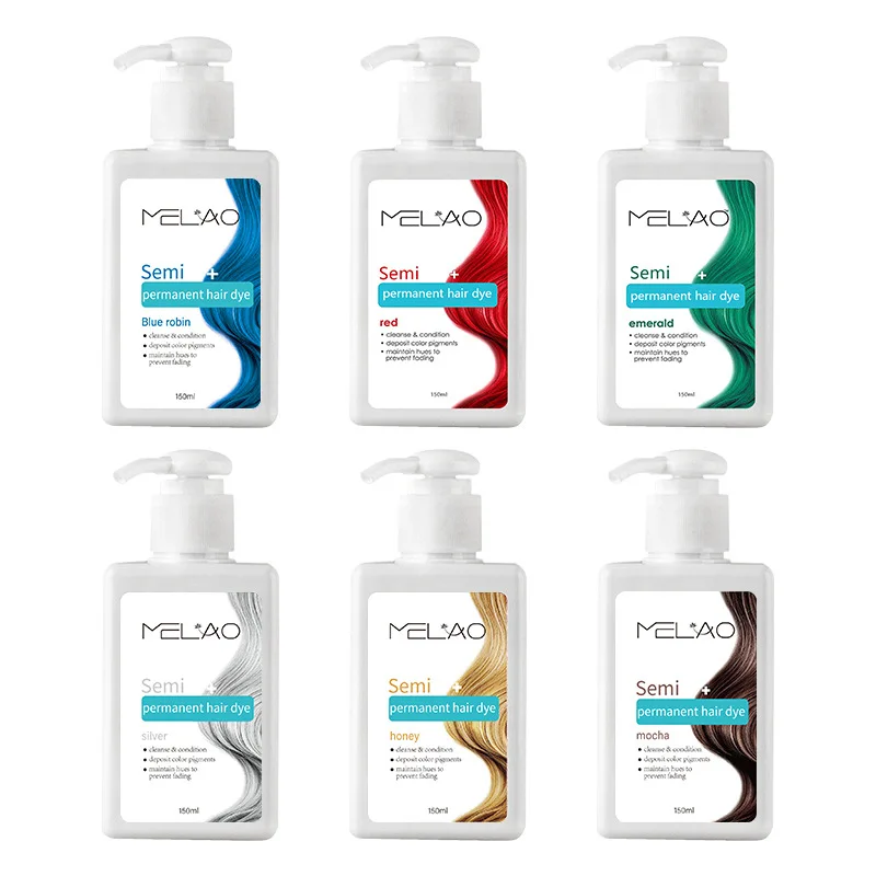 MELAO 3-in-1 Color Depositing Conditioner & Shampoo - Natural Plant-Based Hair Dye for Gray & Red Tones, Nourishing & Color-Enha