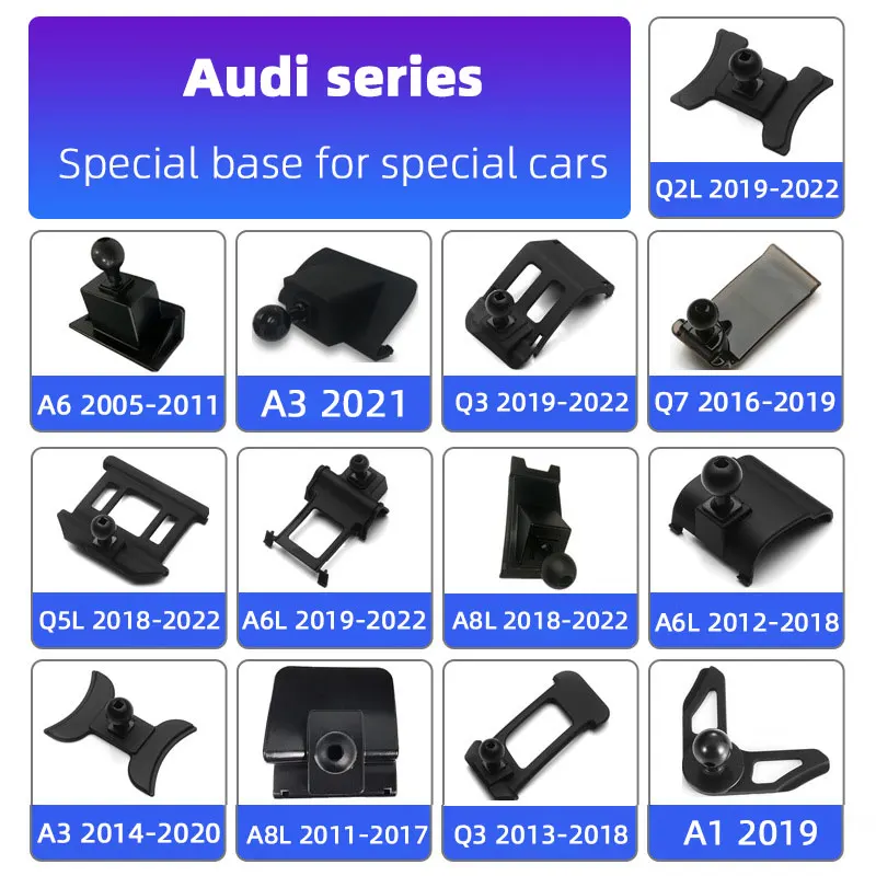 Car Phone Holder Base For Audi A1 A3 A4L A5 A6L A8L Q1 Q2L Q3 Q4 Q5L Q7 Q8 Smartphone Bracket Fixed Base Automobile Accessories