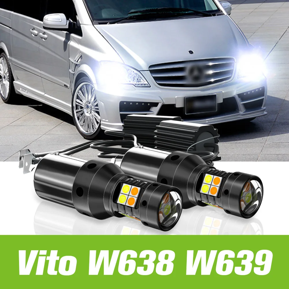 

2pcs For Mercedes Benz Vito W639 W638 Dual Mode LED Turn Signal+Daytime Running Light DRL 1996-2008 2003 2004 2005 Accessories