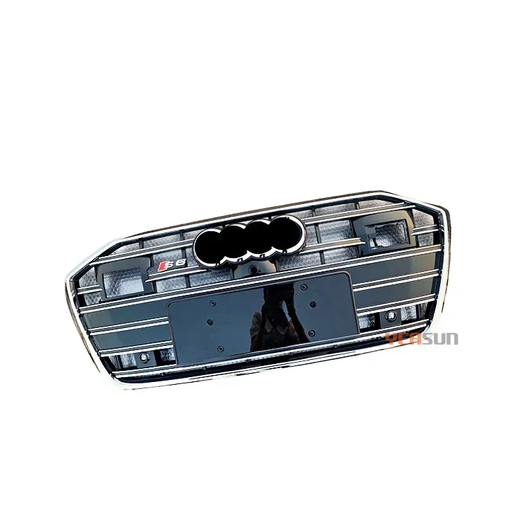 

ABS Material C8 S6 Car Front Grille Black With ACC Facelift Body Kit For Audi A6 Grill 2019 2020