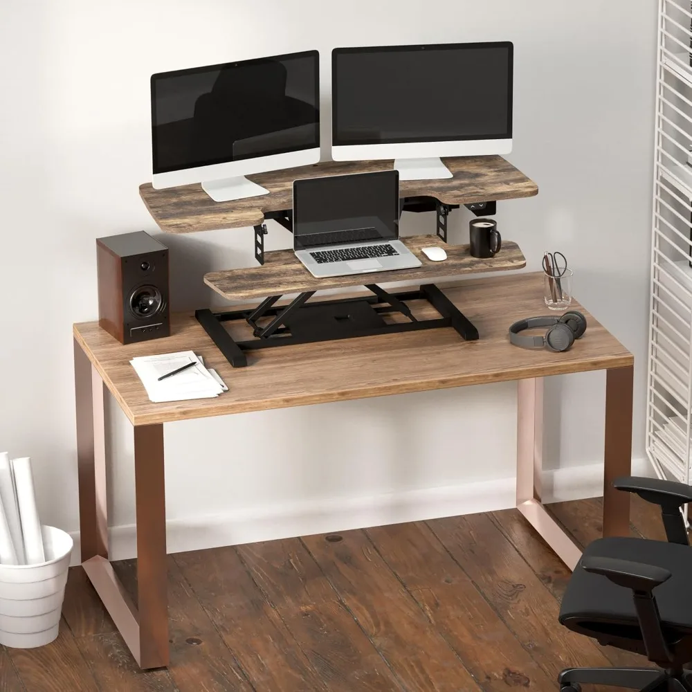 Electric Height Adjustable Desk Converter Strong Motorized Stand Up Desk Riser for Office Use with High Weight Capacity