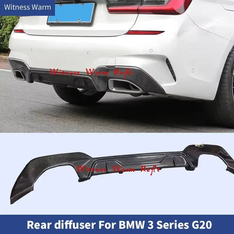 Lèvre diffuseur de pare-chocs arrière en Fiber de carbone, pour Bmw, nouveau Kit de carrosserie de voiture de Style série 3 G20 G28 Mt Mp