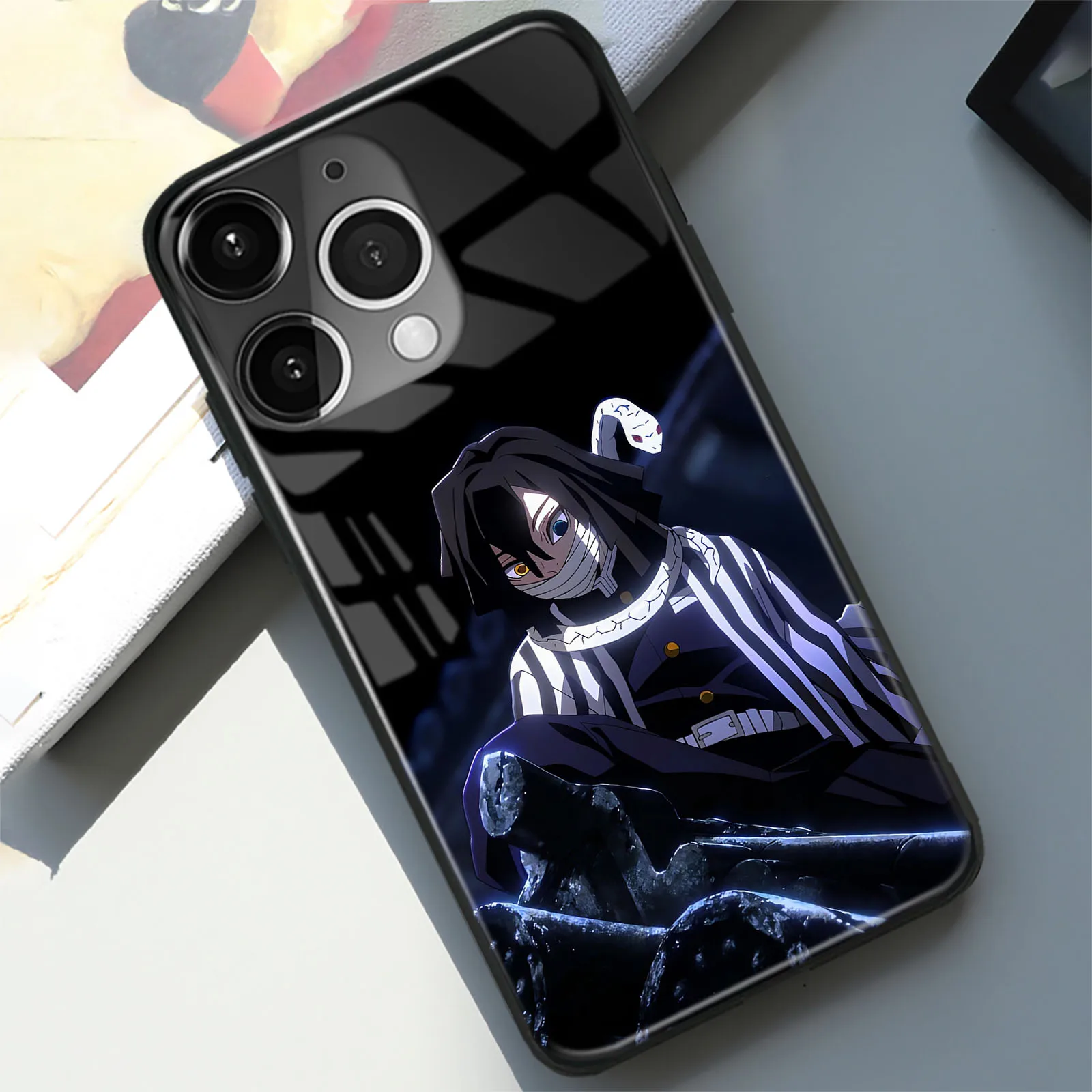 Obanai Iguro Manga Phone Case Anime Shockproof Protective Shell for iPhone 16 15 14 11 Pro Max 7 8 15 16 Plus 12 13 Mini Xr Xs