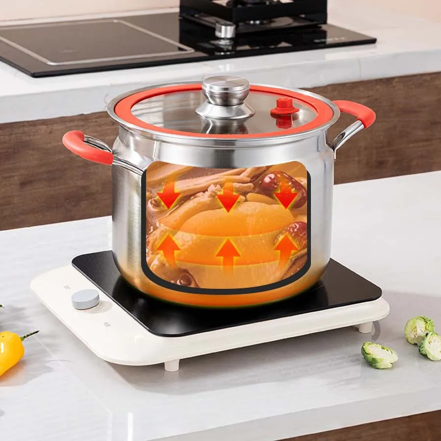 Stainless Steel Thickened Micro Pressure Multifunctional Household Soup Pot Induction Cooker Gas Universal Large
